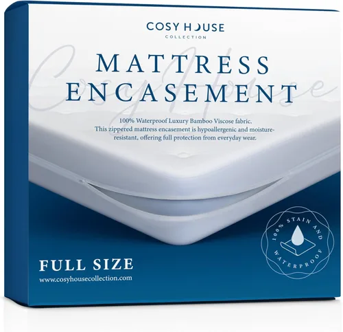 Vista 10 de Cosy House Collection Funda de colchón de lujo con cremallera, artículos esenciales para dormitorio universitario, 100% impermeable, rayón derivado