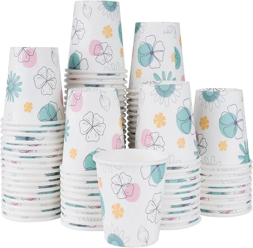 Vista 11 de Lamosi Paquete de 180 tazas de café de 12 onzas, vasos de papel desechables Tazas calientes estampadas con aislamiento grueso a prueba de fugas