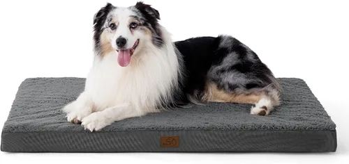 Vista 39 de Bedsure - Cama grande para perros para jaula - Camas planas y cómodas para mascotas con funda extraíble y lavable, alfombrilla ortopédica de espuma