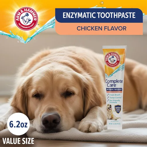 Vista 3 de Arm & Hammer Complete Care Pasta dental enzimática para perros, sabor a pollo, pasta dental enzimática para perros, bicarbonato de sodio + fórmula