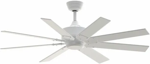 Vista 3 de Fanimation Levon Custom - Ventilador de techo de 8 aspas, 16.27 pulgadas de alto y 52 pulgadas de ancho, acabado negro, color natural