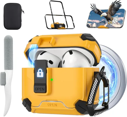 Vista 42 de Maxjoy Funda para AirPods Pro 2 Case 2022, Funda Protectora para AirPods Pro de 2ª Generación con Bloqueo Automático, Compatible con Apple AirPod