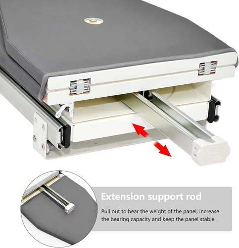 Vista 4 de AKOZLIN Tabla de planchar retráctil extraíble para armario, tabla de hierro giratoria deslizante montada en cajón con cubierta de planchado
