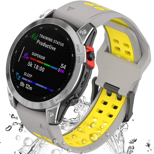 Vista 31 de Miimall Correa de repuesto compatible con Garmin Fenix 7, 0.866 pulgadas de ancho, de silicona suave, impermeable, para Garmin Fenix 7/7 Solar/7