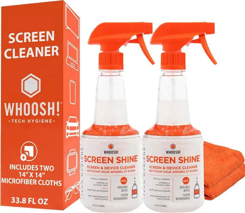 Vista 8 de WHOOSH! Pro - Limpiador de pantalla de TV recargable de 16.9 onzas líquidas y paño de microfibra, limpiador sin rayas para pantallas planas, OLED