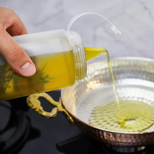 Vista 9 de Crystalia Botellas exprimibles, juego de botellas para chorros con tapa, recipiente para condimentos para aceite, salsa de tomate y mostaza, jarabe