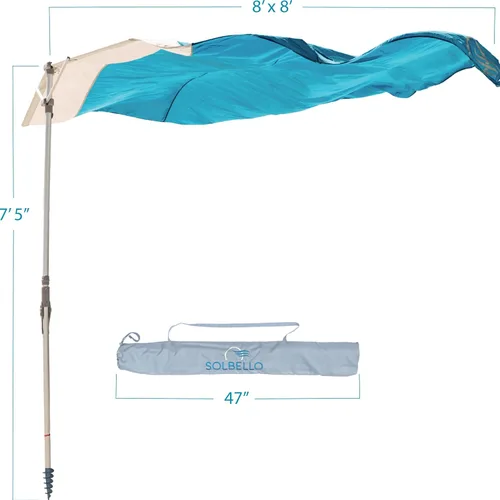 Vista 10 de Solbello® Sombra - La sombrilla de playa definitiva Wind-Driven®. Fácil de configurar, ligera, no se volará por la playa, protección solar UPF 50+