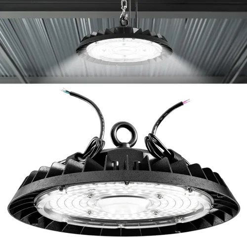 Sunco UFO - Luz LED de alta bahía, luces de tienda para iluminación de almacén, luz diurna de 5000 K, 21000 LM, 150W, 100-277V, regulable (0-10 V),