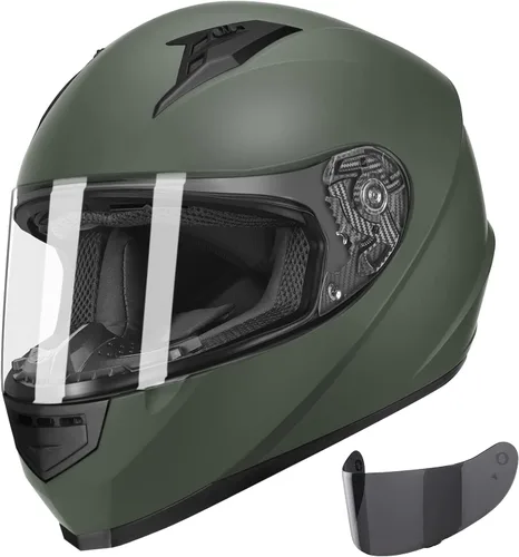 Vista 7 de GLX GX11 - Casco compacto de motocicleta, negro, pequeño, cara completa con visera tintada, aprobado por DOT