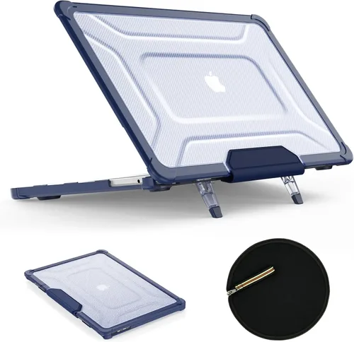 Vista 9 de SEYMAC stock Funda para MacBook Pro de 14 pulgadas, Protección Absorbente de Impactos con Soporte Plegable y Funda con Alfombrilla para Ratón