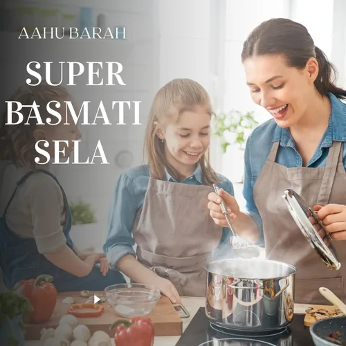 Vista 5 de Aahu Barah - Arroz Basmati Sela de Grano Extra Largo para Delicias Culinarias Superiores, paquete de 10 libras