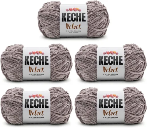 Vista 39 de Keche Hilo de terciopelo para ganchillo, manta de felpilla suave, voluminosa, hilo amigurumi, 3.53 oz (132 yardas), color azul bebé