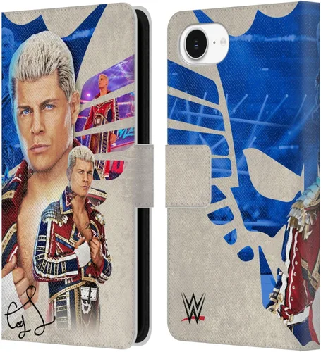 Vista 32 de Head Case Designs Officially Licensed WWE American Nightmare Flag Cody Rhodes Leather Wallet Case Compatible with Apple iPhone 7 Plus/iPhone 8 Plus