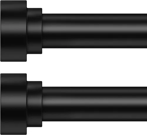 Vista 22 de HEI! DEAR Barras de cortina blancas para ventanas de 28 a 48 pulgadas (2.3-4 pies), barras de cortina resistentes de 1 pulgada, barra de cortinas