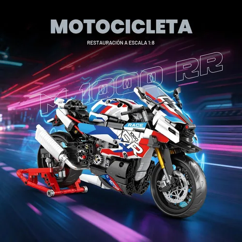 Vista 2 de Reobrix Kit de Construcción de Motocicleta Technic 1000 RR para Adultos, Modelo a Escala 1:8, 949 Piezas Modelo Coleccionable de Motocicleta