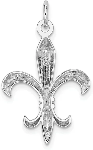 Vista 3 de Collar con colgante de flor de Lis de oro blanco de 14 quilates, joyería fina para mujer, regalos para ella