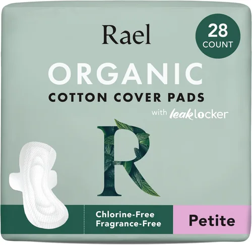 Vista 18 de Rael Almohadillas para mujer, funda de algodón orgánico, absorción moderada, cuidado femenino, ultra delgadas, servilletas sanitarias con alas, sin