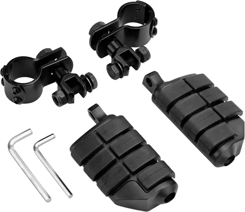 Vista 7 de VGMOTO - Estriberas ajustables para motocicleta de 1.25 pulgadas, reposapiés ajustables con abrazaderas, kit de soportes compatible con Harley