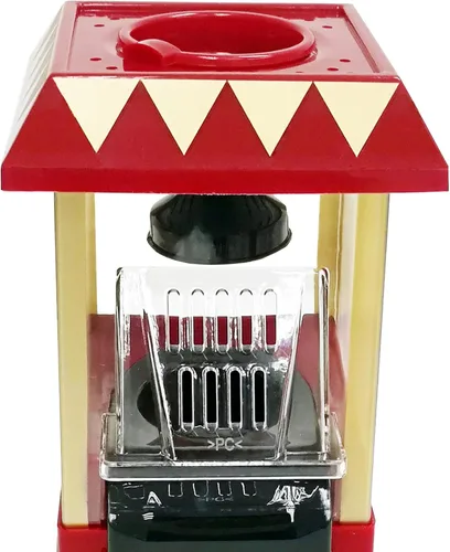 Vista 4 de FixtureDisplays® Mini máquina de palomitas de maíz con forma de carro para hacer palomitas de maíz de mesa 9 pulgadas de largo x 7 pulgadas de ancho