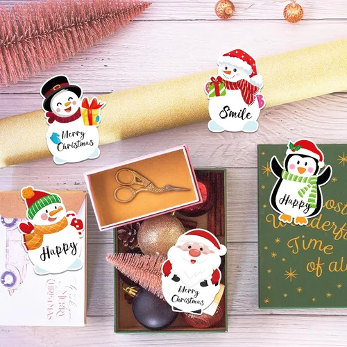 Vista 7 de 12 estilos, 240 páginas, notas adhesivas de Navidad, bloc de notas, muñeco de nieve, autoadhesivo, bloc de notas para Navidad, vacaciones, hogar