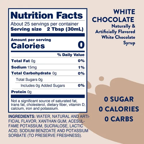 Vista 2 de Jordan's Skinny Syrups Jarabe sabor chocolate blanco sin azúcar