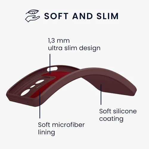 Vista 2 de kwmobile Funda compatible con Xiaomi 11T11T Pro - Funda protectora delgada de silicona TPU para teléfono - Rojo Tawny