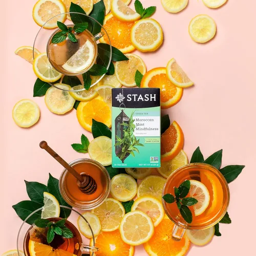 Vista 10 de Stash Tea - Té verde de menta marroquí – Té de alta calidad con cafeína, sin OMG, verificado por proyecto sin ingredientes artificiales, 20