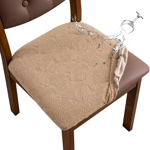 Vista 31 de Juego de 2 fundas impermeables para sillas de comedor, fundas elásticas extraíbles y lavables para sillas de comedor para el hogar, restaurante
