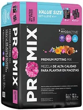 Pro-Mix 0305RG Mezcla para macetas premium, paca comprimida, 2 pies cúbicos - Cantidad 35