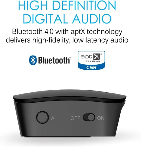 Vista 5 de MEE audio Connect - Transmisor de audio Bluetooth para hasta 2 auriculares/altavoces inalámbricos, adaptador de transmisión Bluetooth con AptX