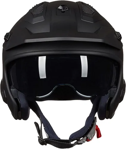 Vista 8 de ILM Medio casco de motocicleta de cara abierta 3/4 para motocross, ciclomotor, ATV, UTV, Motocross, Cruiser, Scooter DOT modelo 726X (negro mate, S)