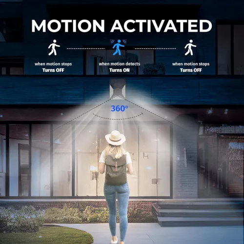 Vista 4 de Bell+Howell Bionic Spotlight como se ve en la televisión, luces solares de movimiento de 3 paneles para exteriores, 500 lúmenes, luces de inundación
