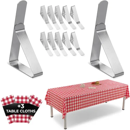 Vista 10 de Clips para mantel [marca con sede en Estados Unidos] – Paquete de 12 clips de acero inoxidable a prueba de óxido para el hogar, restaurantes