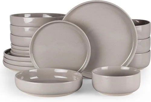 Vista 15 de HaWare Juegos de Vajilla de Gres, Juego de Platos y Tazones de 12 Piezas para 4, Juego de Platos para Casa Restaurante, Negro Esmerilado