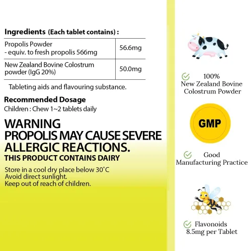 Vista 6 de Hi Well Premium Kids Propolis Plus Grass-Fed Calostro 180 Tabletas (Paquete de 2)