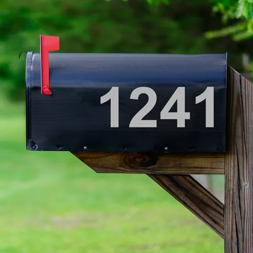 Vista 5 de Calcomanías para buzón Calle # Números de dirección Característica personalizada Adhesivos para buzón de correo Letras de vinilo VWAQ-CMB2 (negro)