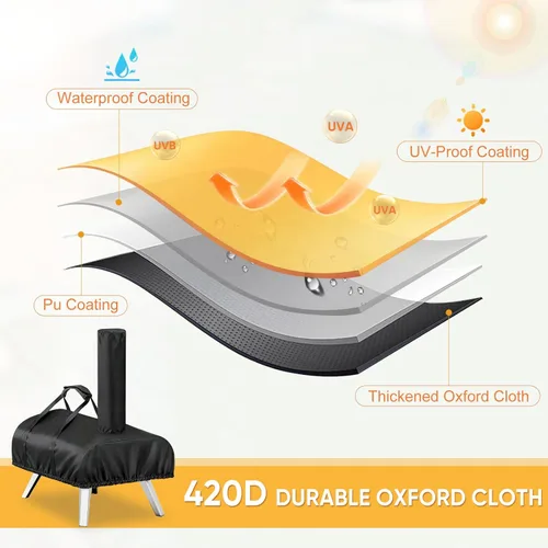 Vista 5 de Cubierta para horno de pizza para Big HORN y aidpiza 12, accesorios para horno de pizza impermeable TwoPone Funda de transporte para exteriores