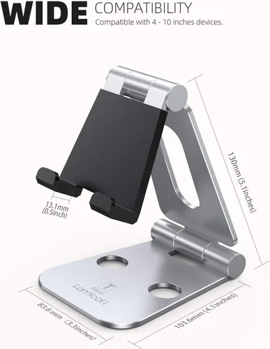 Vista 5 de Soporte multi-ángulo portátil para Nintendo Switch Tablet y Smartphone Plateado