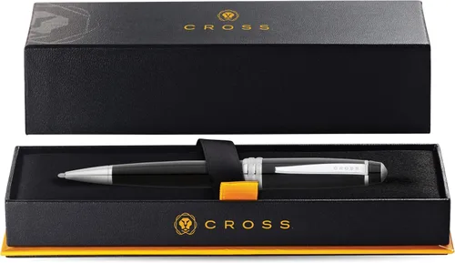 Vista 4 de Cross Bailey Bolígrafo Rollerball Recargable Presentado en una Caja de Regalo Premium - Punta Media, Tinta Negra, Negro