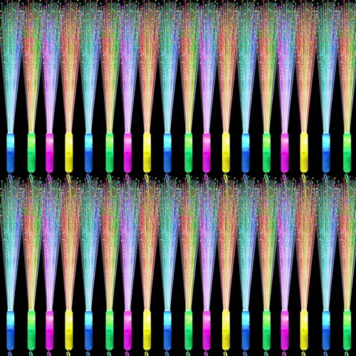 Vista 8 de 60 unidades varitas de fibra óptica rosa, varitas de luz LED, varitas luminosas LED a granel con 3 modos de parpadeo, varillas LED intermitentes