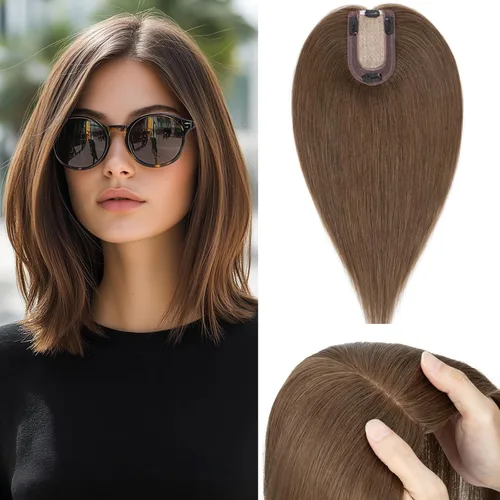 Vista 28 de Rich Choices Postizo de Cabello Humano 100% Real con Flequillo - Postizo de Cabello Remy Real para Mujeres con Adelgazamiento en la Parte Superior