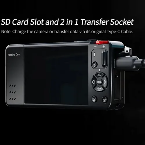 Vista 5 de Diyeeni Cámara digital, cámaras 4K de 64 MP para fotografía, cámara de vlogging con pantalla abatible 270, enfoque automático, flash, zoom 18X