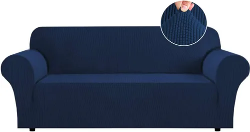 Vista 33 de Funda de sofá ajustable de 1 pieza, muy elástica, protector de muebles antideslizante, para sofás de jacquard, licra Marrón