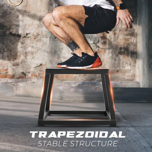 Vista 4 de Yes4All Metal Plyometric Box with 550lbs Capacity, Pre-Assembled, Plyo Jump Platform, Step Up Box for Workout Home Gym