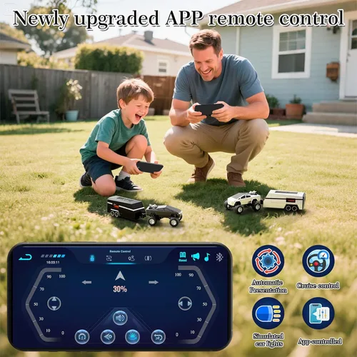 Vista 4 de OSIMILY MINI coche RC, controlado por aplicación a escala 1:64, camión RC MINI de aleación todo terreno Coche de control remoto