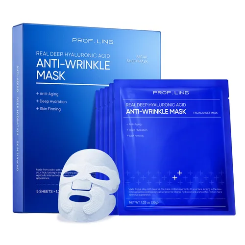 Vista 10 de Máscara facial de ácido hialurónico profundo real, mascarilla hidratante profunda e hidratante para piel seca, deshidratada y sensible, cuidado