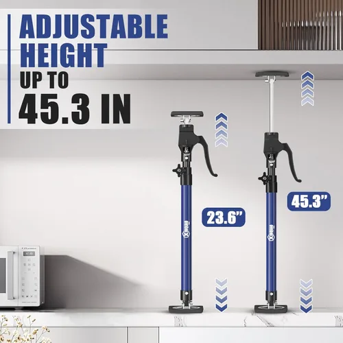 Vista 3 de XINQIAO Gatos de gabinete para instalar gabinetes, herramientas de tercera mano resistentes, poste de soporte ajustable de 23.6 a 45.3 pulgadas, 1