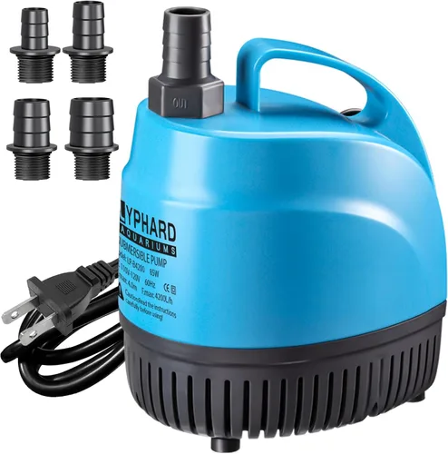 Vista 11 de LYPHARD AQUARIUMS Bomba de agua sumergible de 20 W, flujo de 320 GPH, alta elevación de 4 pies, bombas de estanque ultra silenciosas, bomba