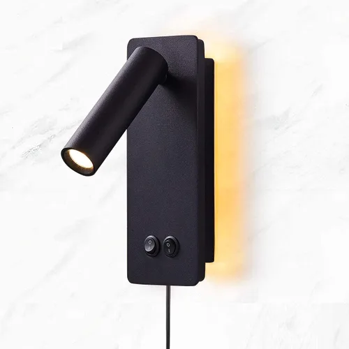 Vista 8 de Lámpara de Pared LED, Luz de Lectura de Cabecera, Enchufable, 3W, Aplique de Pared de Cabecero, Lámpara de Pared Ajustable con Interruptor