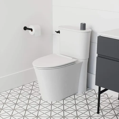 Vista 6 de American Standard 226AA104.020 Studio S - Inodoro alargado de altura derecha con asiento - palanca de viaje a la izquierda, color blanco